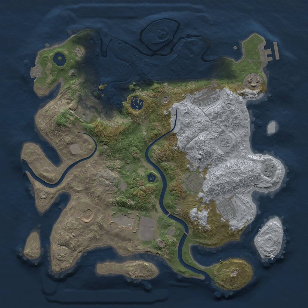 Rust Map: Procedural Map, Size: 3500, Seed: 1976381866, 14 Monuments