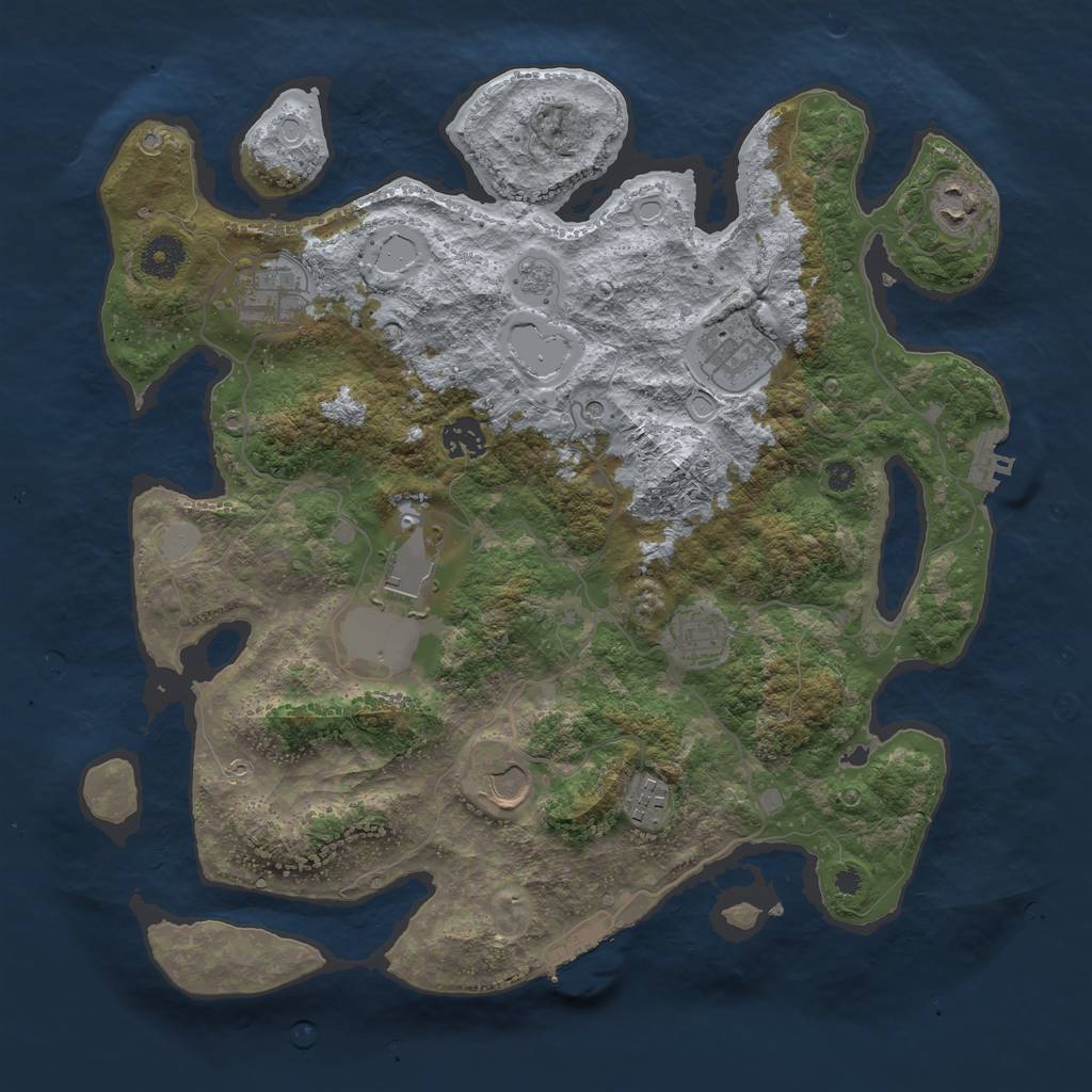 Rust Map: Procedural Map, Size: 3750, Seed: 61466439, 15 Monuments