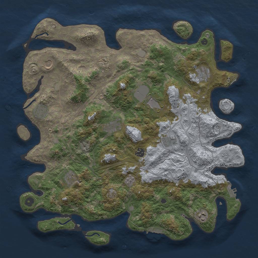 Rust Map: Procedural Map, Size: 4250, Seed: 781788262, 18 Monuments