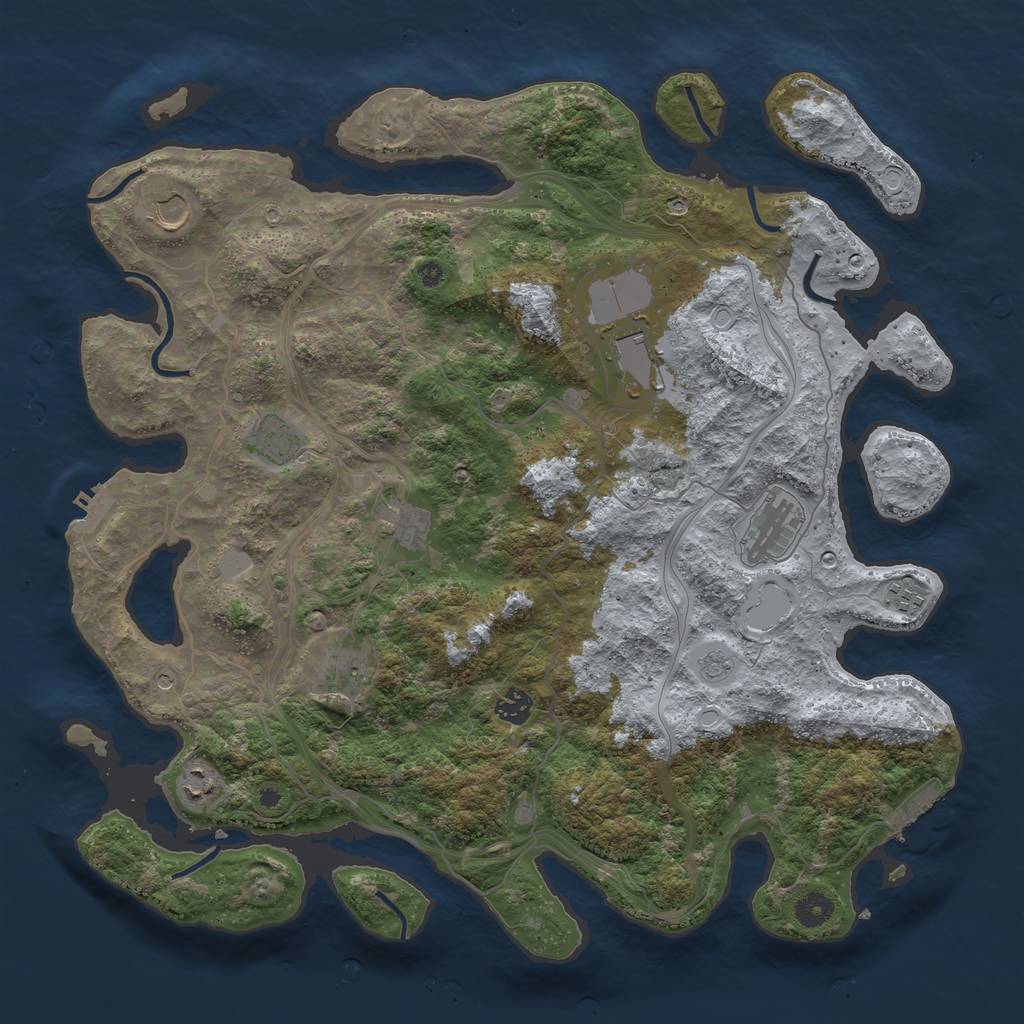 Rust Map: Procedural Map, Size: 4250, Seed: 998031, 16 Monuments