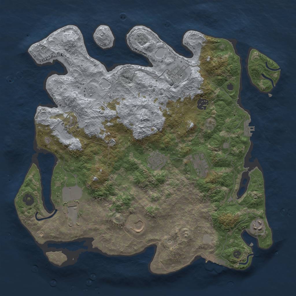Rust Map: Procedural Map, Size: 3850, Seed: 5571815, 16 Monuments