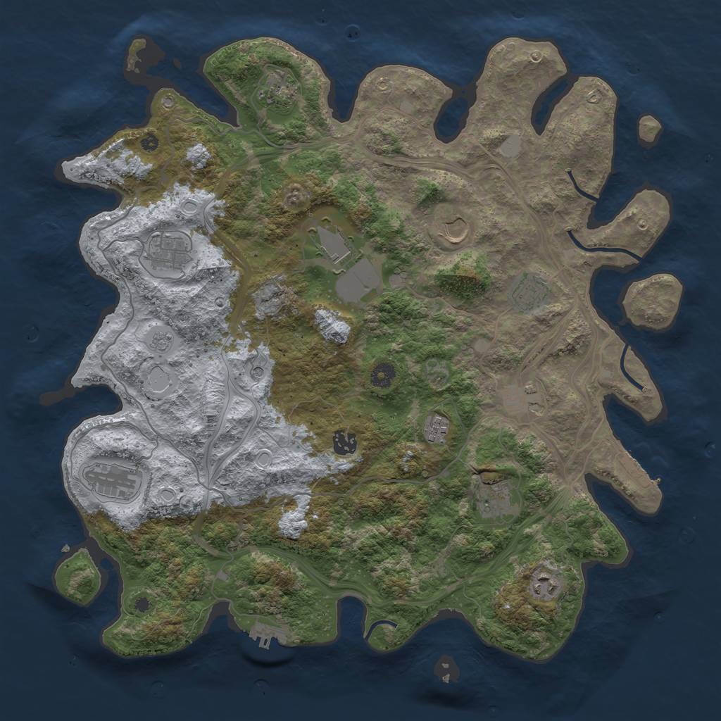 Rust Map: Procedural Map, Size: 4250, Seed: 1265720861, 18 Monuments