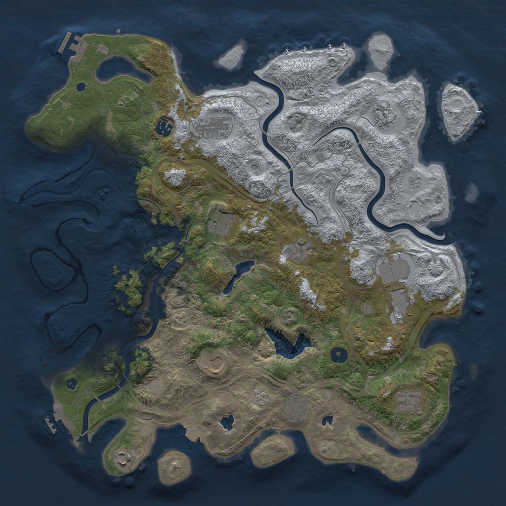 Rust Map: Procedural Map, Size: 4500, Seed: 13848, 17 Monuments