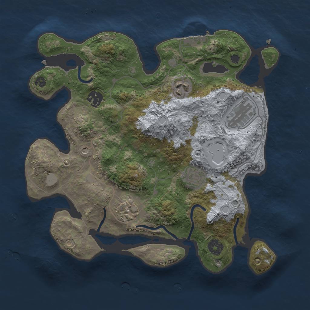 Rust Map: Procedural Map, Size: 3000, Seed: 100191903, 10 Monuments