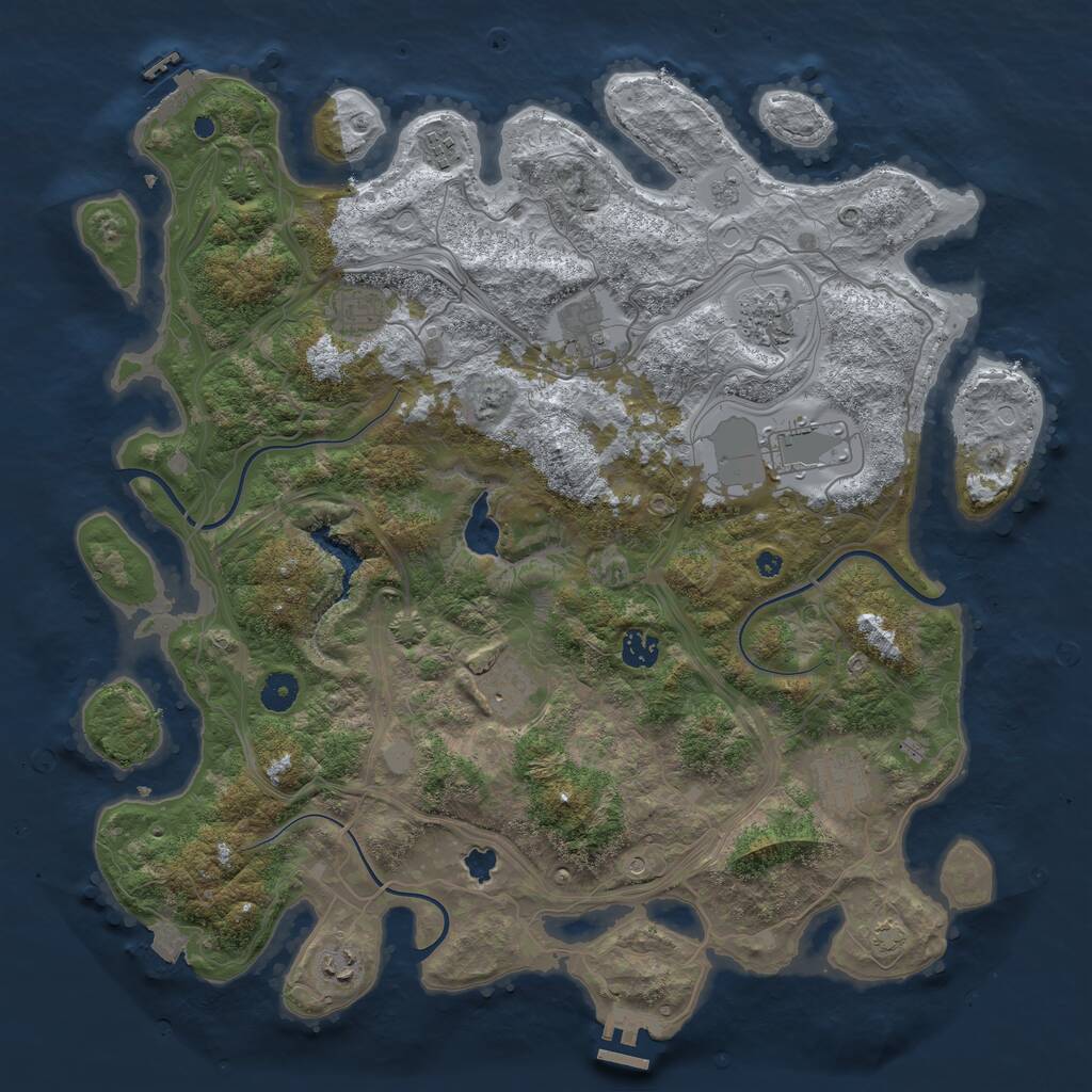 Rust Map: Procedural Map, Size: 4250, Seed: 1375656002, 15 Monuments