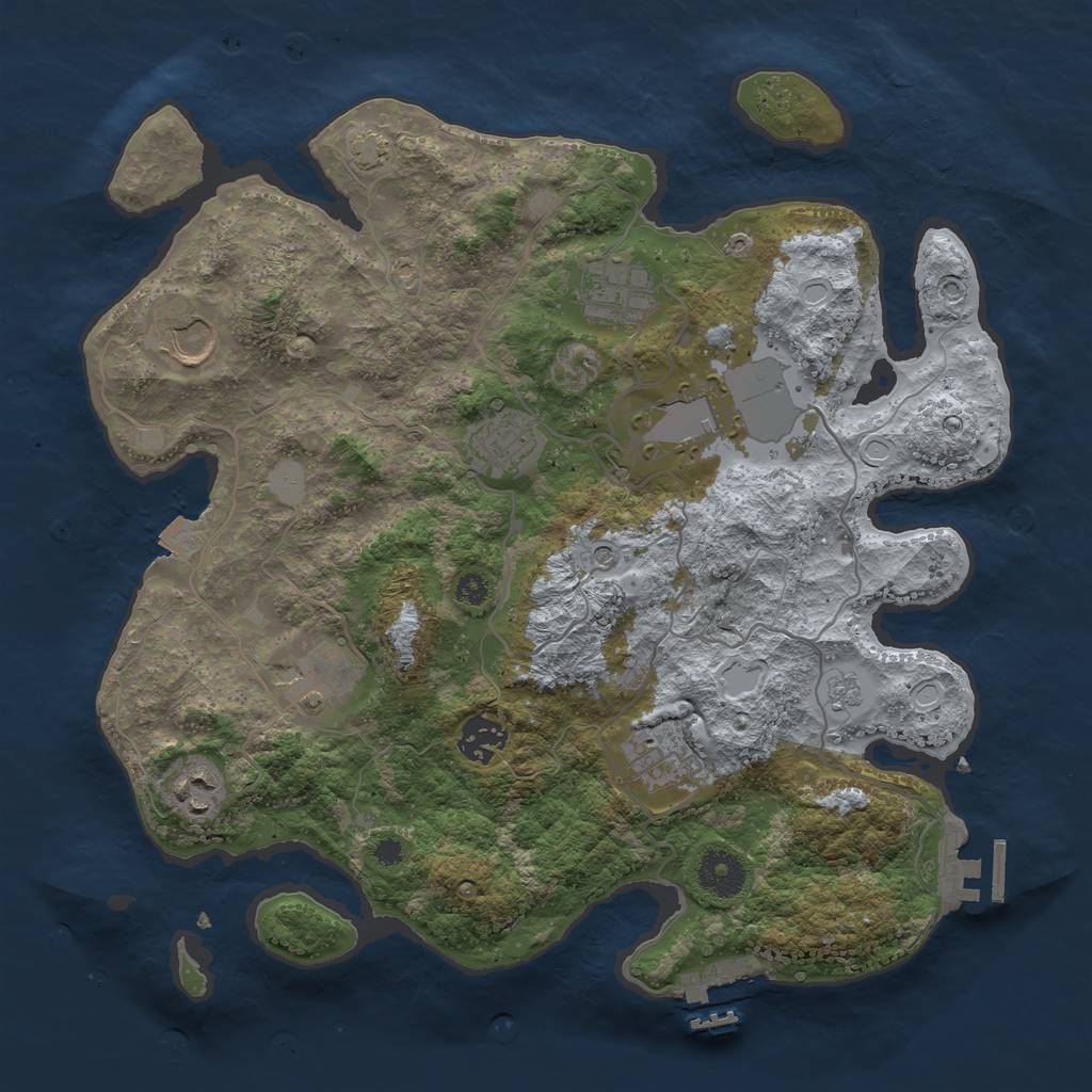 Rust Map: Procedural Map, Size: 3500, Seed: 98808295, 16 Monuments