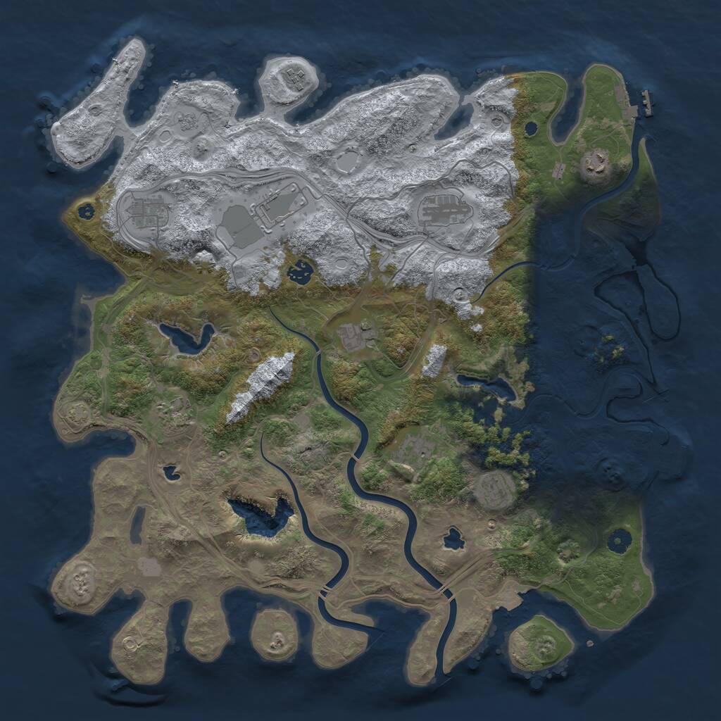 Rust Map: Procedural Map, Size: 4500, Seed: 2023033101, 16 Monuments