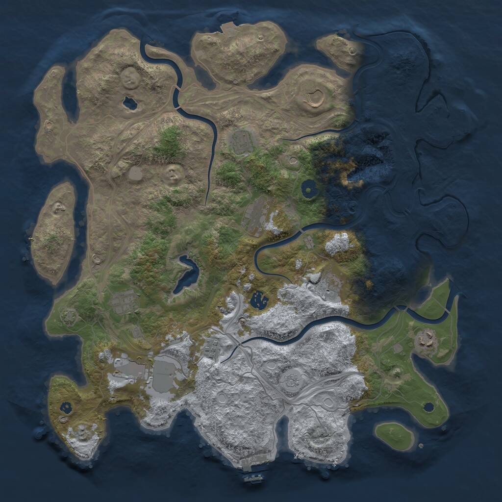 Rust Map: Procedural Map, Size: 4250, Seed: 1719075733, 15 Monuments
