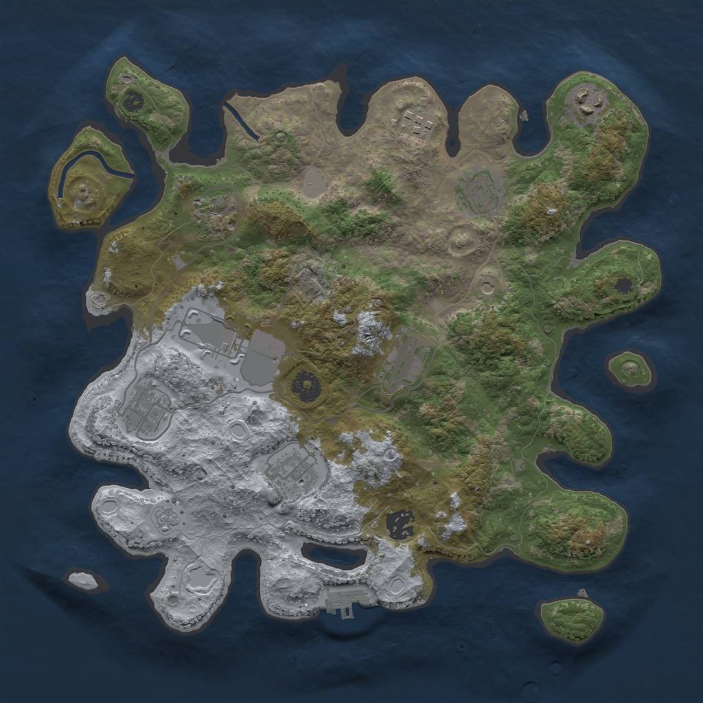 Rust Map: Procedural Map, Size: 3500, Seed: 2017025479, 15 Monuments