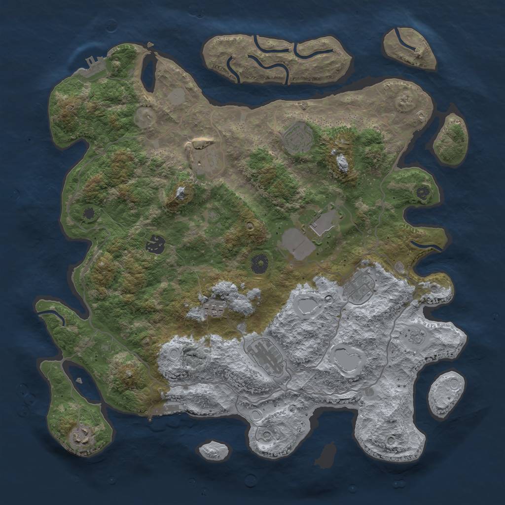 Rust Map: Procedural Map, Size: 4000, Seed: 636358338, 15 Monuments