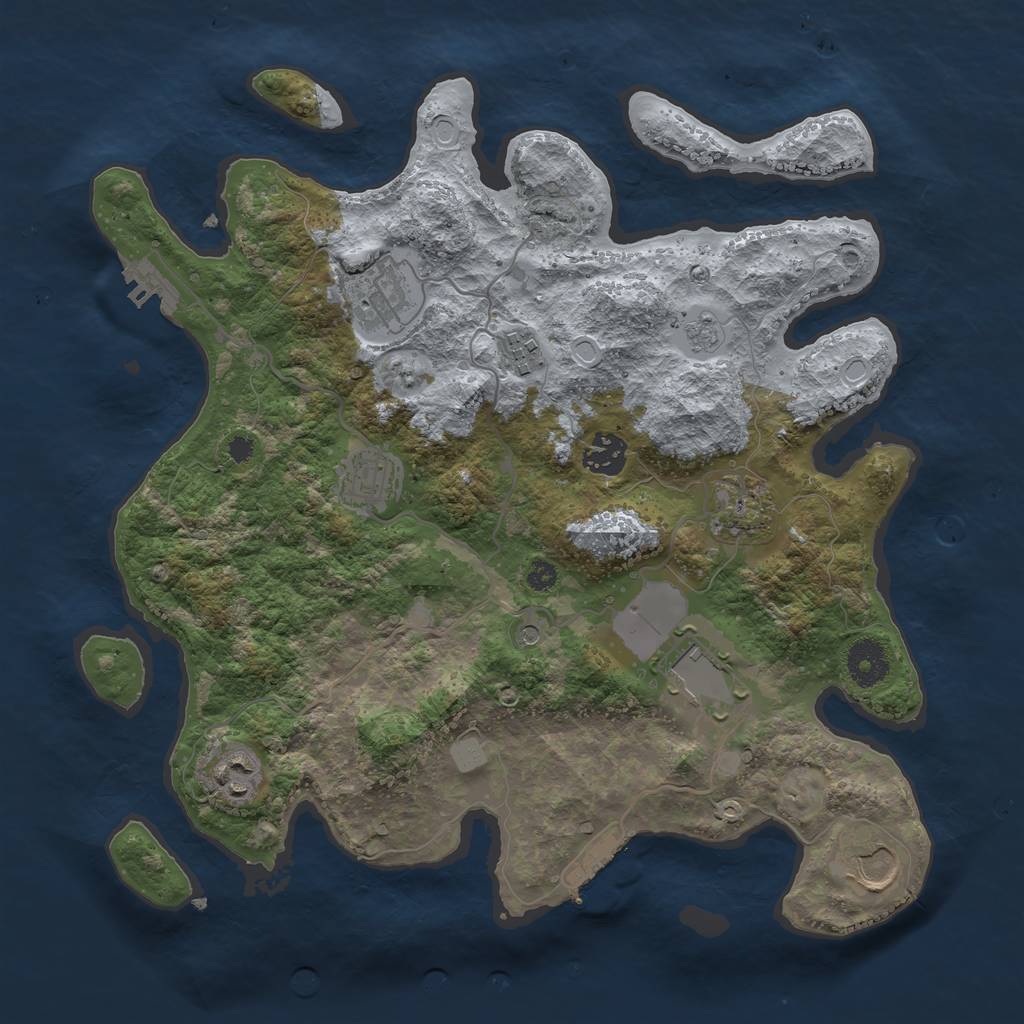 Rust Map: Procedural Map, Size: 3500, Seed: 20011, 15 Monuments