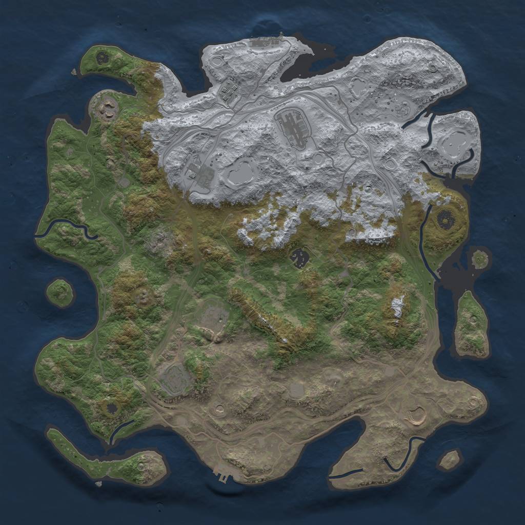Rust Map: Procedural Map, Size: 4250, Seed: 428360600, 15 Monuments