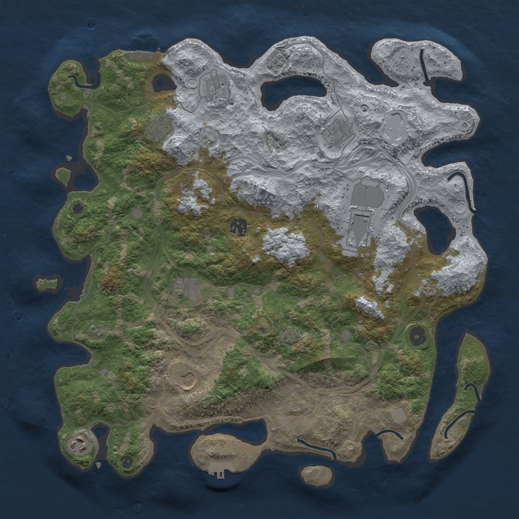 Rust Map: Procedural Map, Size: 4300, Seed: 6733, 17 Monuments