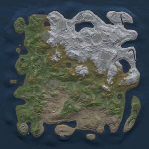 Thumbnail Rust Map: Procedural Map, Size: 4300, Seed: 6733, 17 Monuments