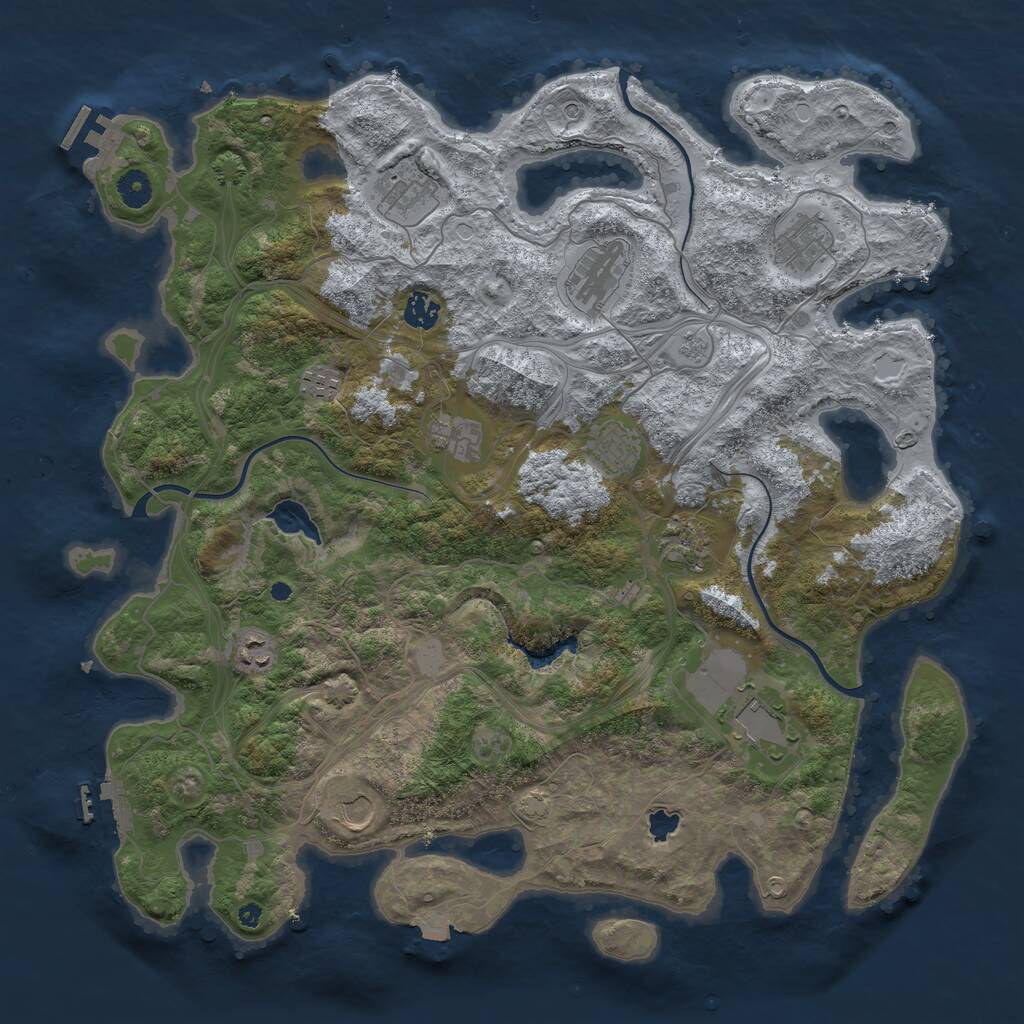 Rust Map: Procedural Map, Size: 4300, Seed: 6733, 17 Monuments