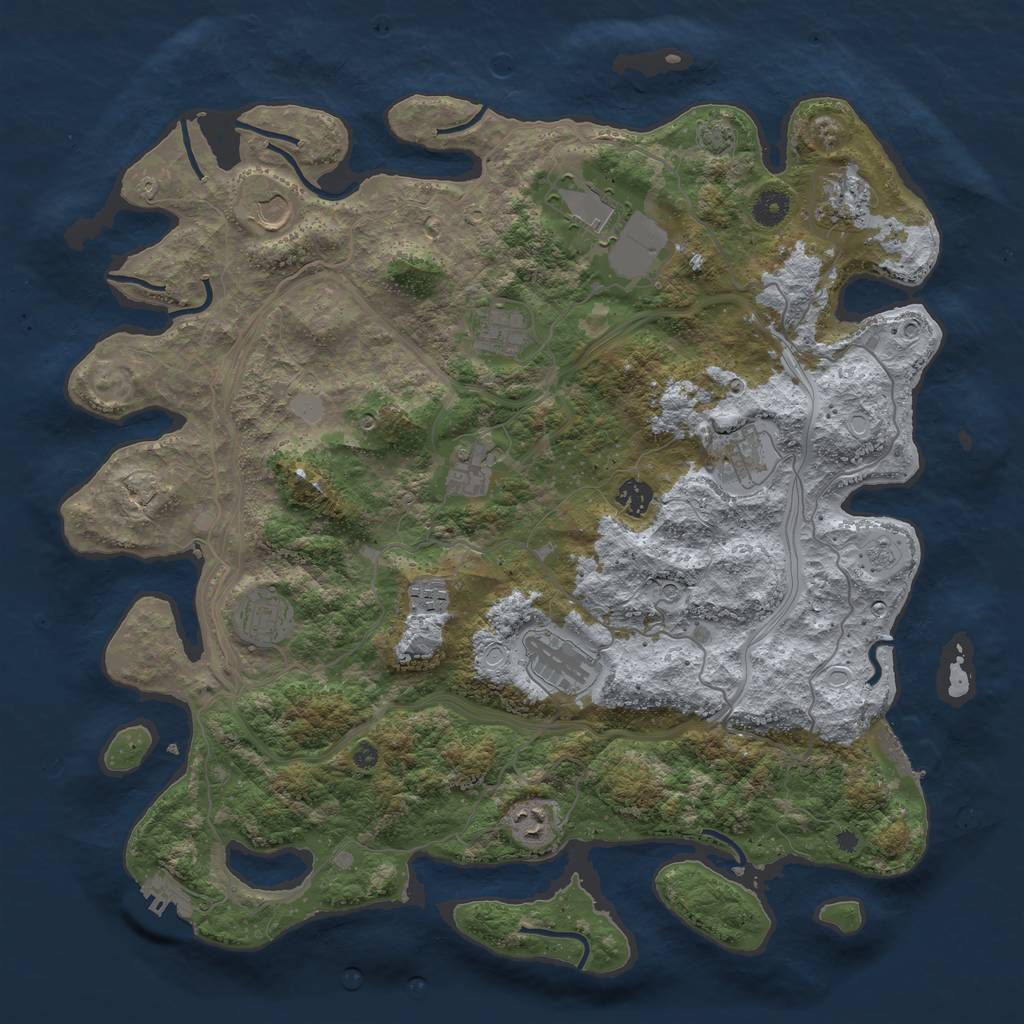 Rust Map: Procedural Map, Size: 4250, Seed: 619251327, 19 Monuments