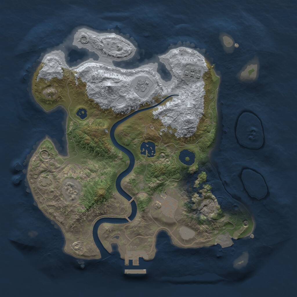 Rust Map: Procedural Map, Size: 2800, Seed: 101325216, 7 Monuments