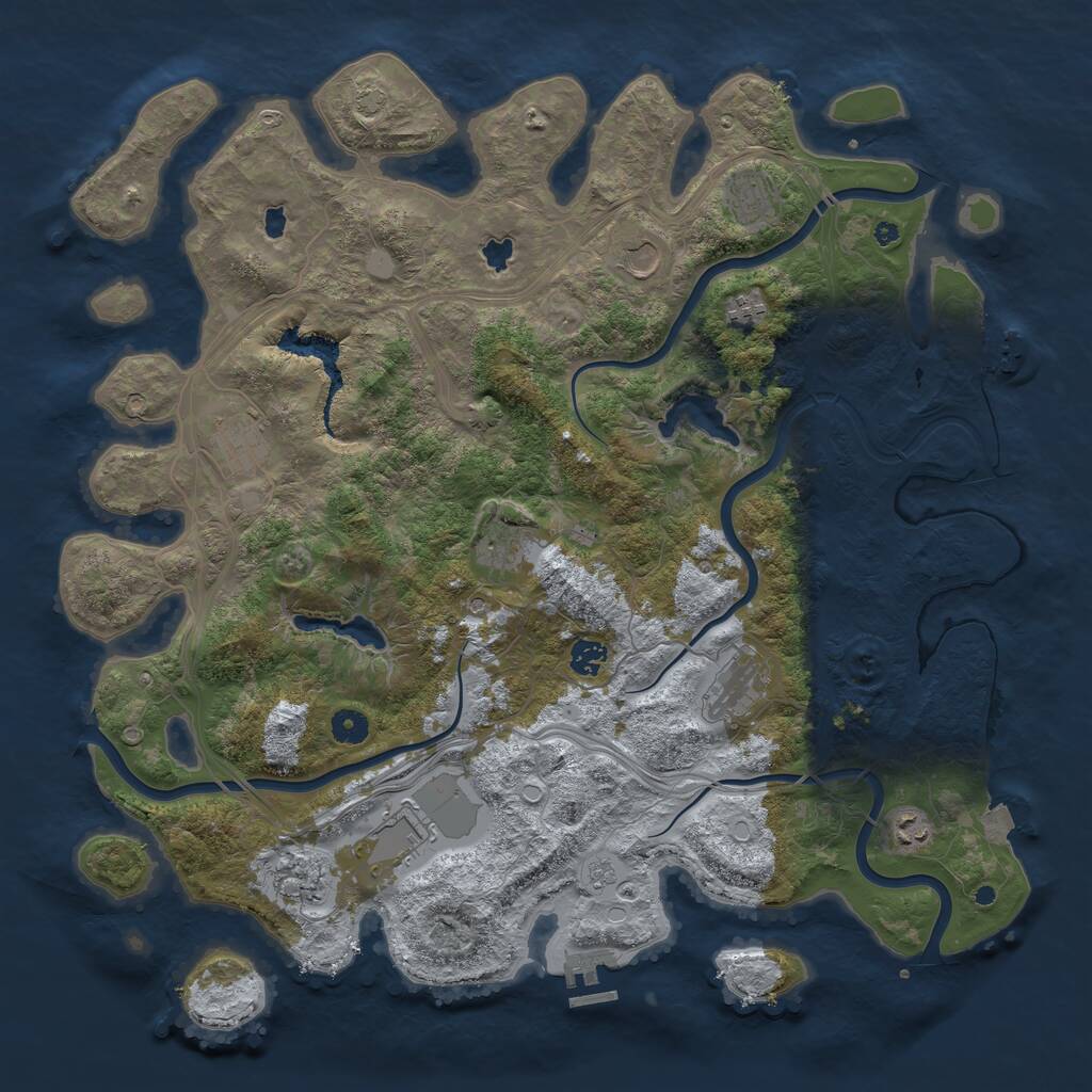 Rust Map: Procedural Map, Size: 4500, Seed: 659600858, 16 Monuments