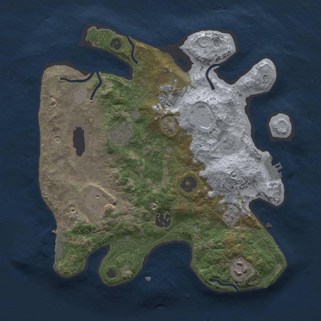 Rust Map: Procedural Map, Size: 3000, Seed: 78643, 13 Monuments