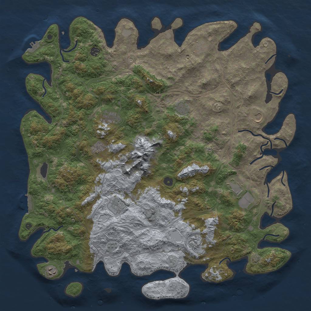 Rust Map: Procedural Map, Size: 5111, Seed: 613178676, 19 Monuments