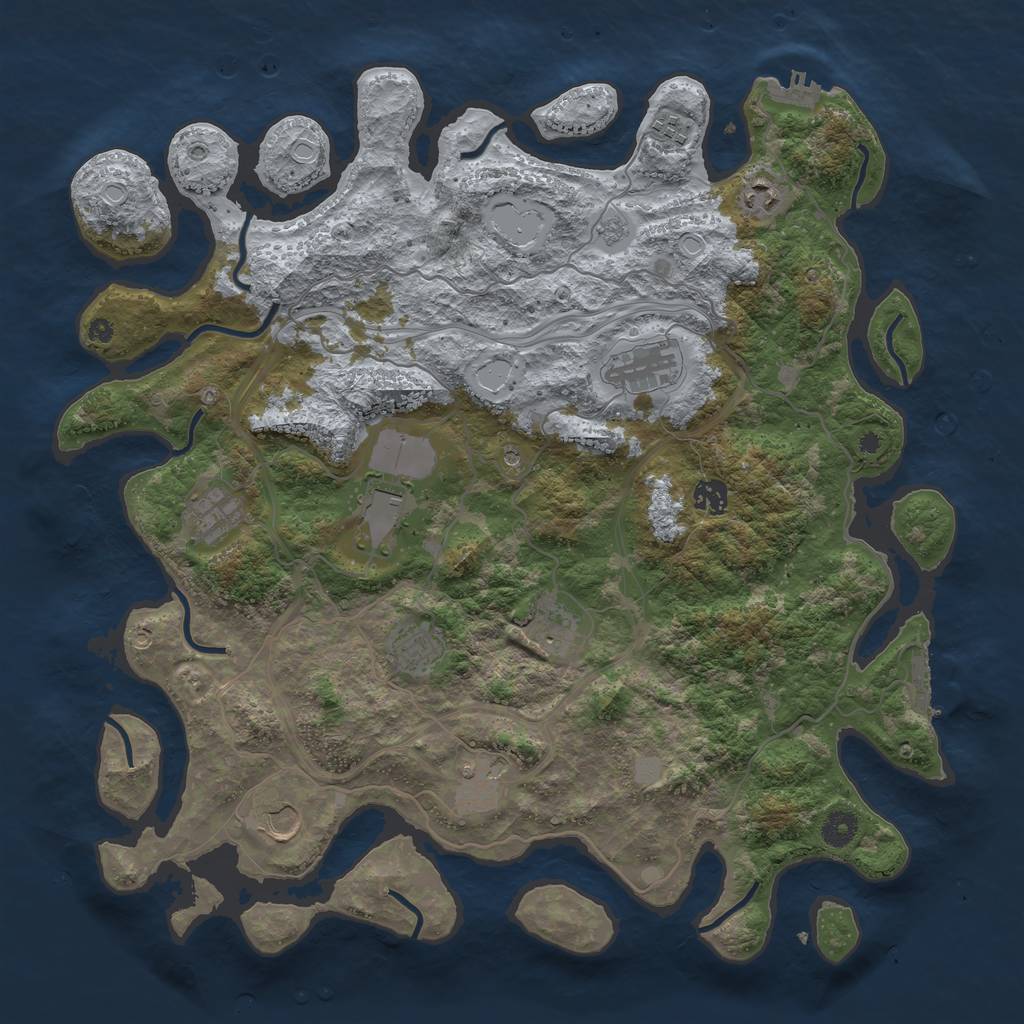 Rust Map: Procedural Map, Size: 4250, Seed: 933458485, 17 Monuments