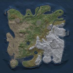 Thumbnail Rust Map: Procedural Map, Size: 3250, Seed: 10, 12 Monuments