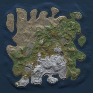 Thumbnail Rust Map: Barren, Size: 3750, Seed: 1111111, 12 Monuments