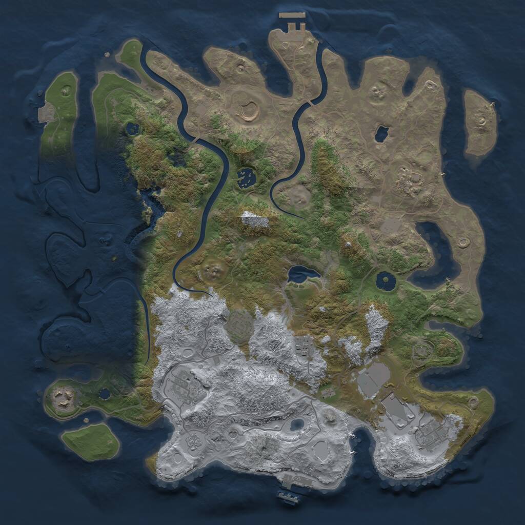 Rust Map: Procedural Map, Size: 4000, Seed: 89865, 15 Monuments