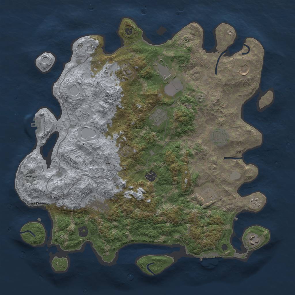 Rust Map: Procedural Map, Size: 4100, Seed: 135678, 17 Monuments