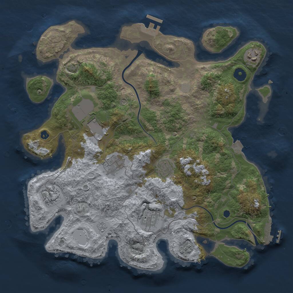 Rust Map: Procedural Map, Size: 3500, Seed: 1568162360, 13 Monuments