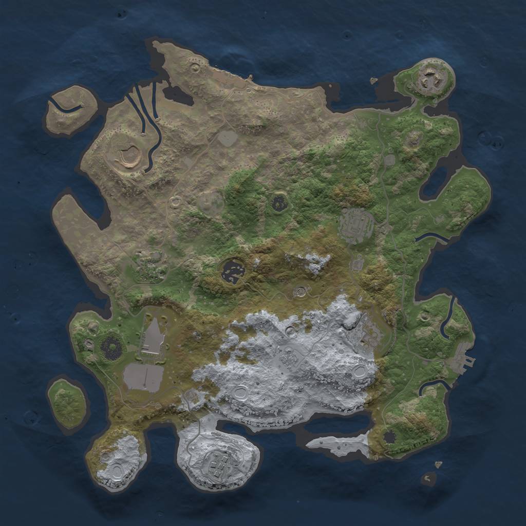 Rust Map: Procedural Map, Size: 3500, Seed: 3115989, 15 Monuments