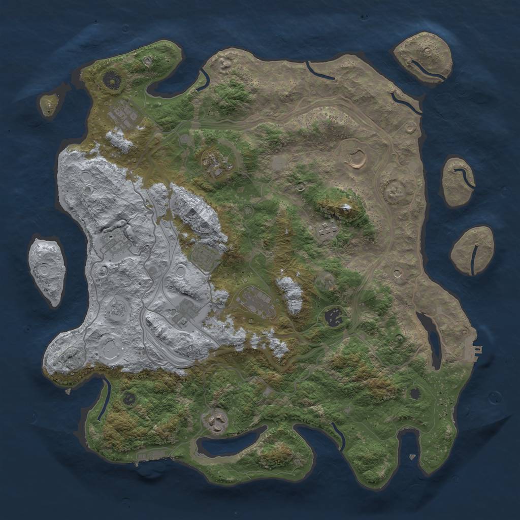 Rust Map: Procedural Map, Size: 4250, Seed: 905683194, 17 Monuments