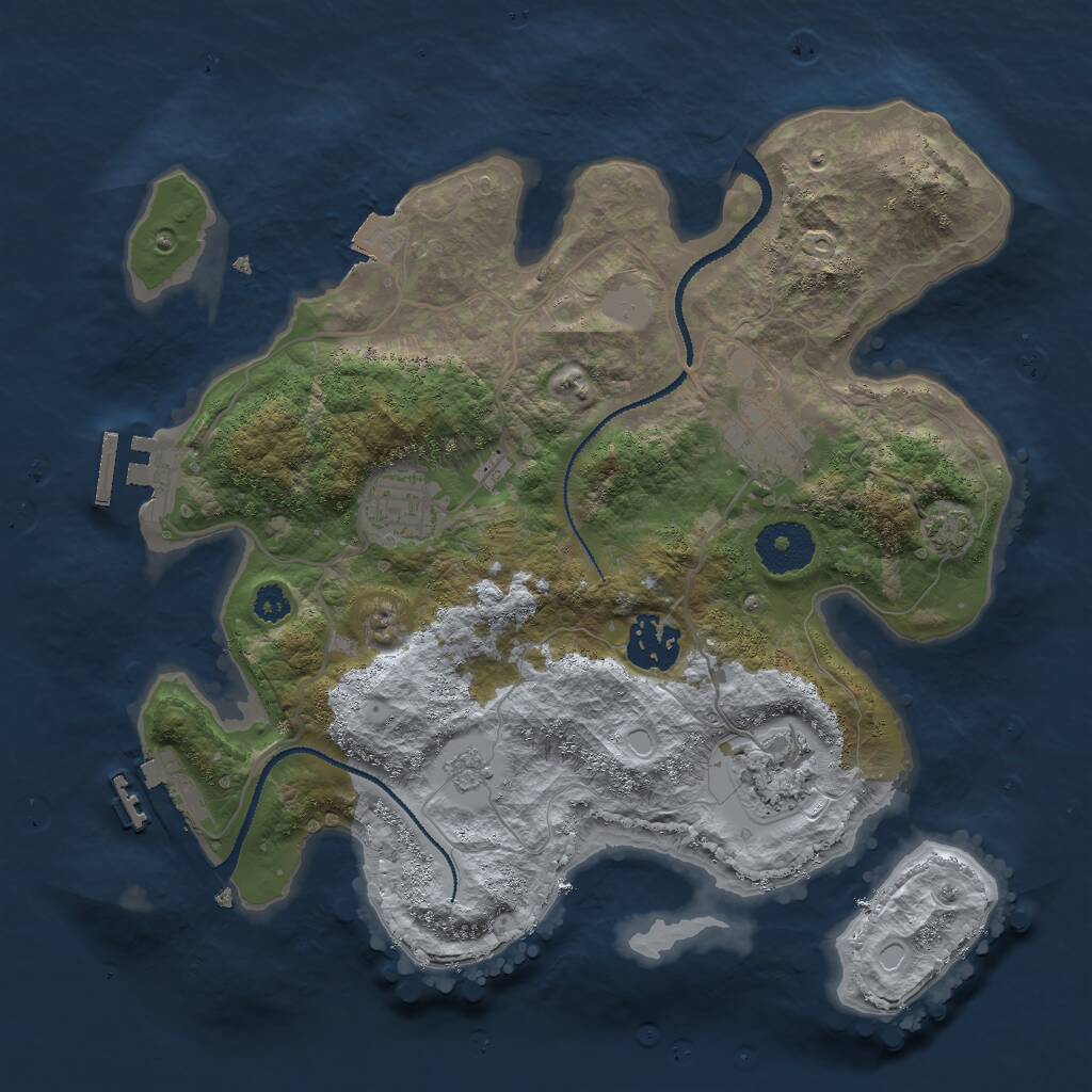 Rust Map: Procedural Map, Size: 3000, Seed: 72222449, 9 Monuments