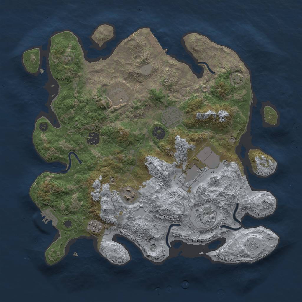 Rust Map: Procedural Map, Size: 3500, Seed: 15100209, 15 Monuments