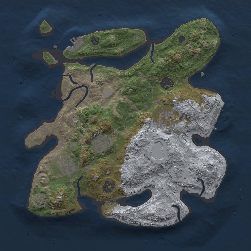 Rust Map: Procedural Map, Size: 3000, Seed: 1442026925, 12 Monuments