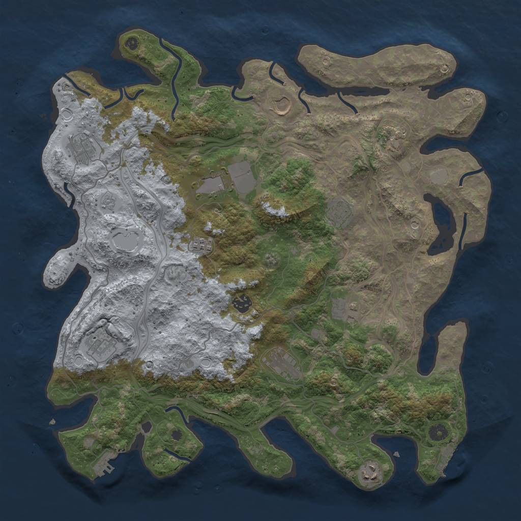 Rust Map: Procedural Map, Size: 4300, Seed: 26589, 18 Monuments