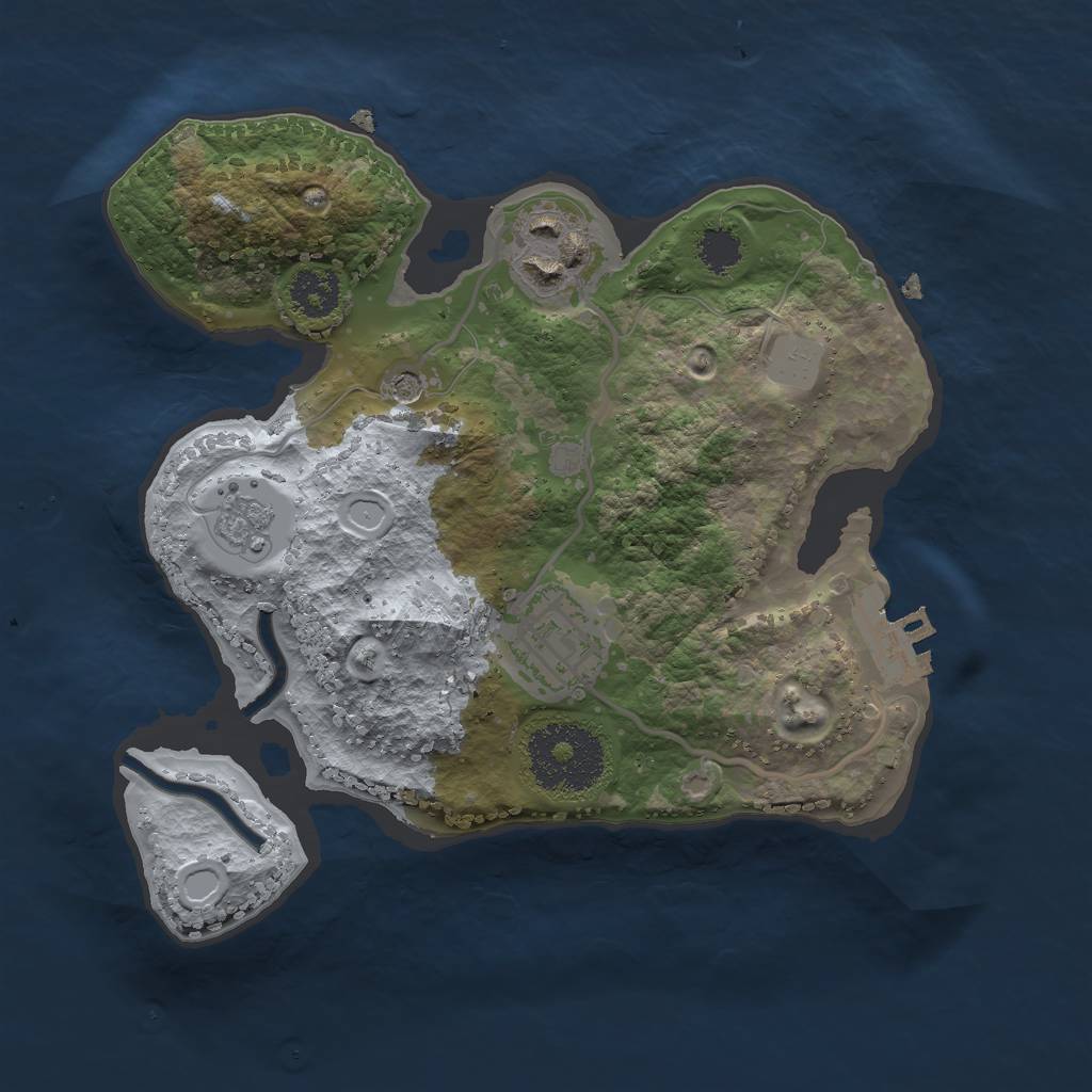 Rust Map: Procedural Map, Size: 2250, Seed: 214234, 8 Monuments
