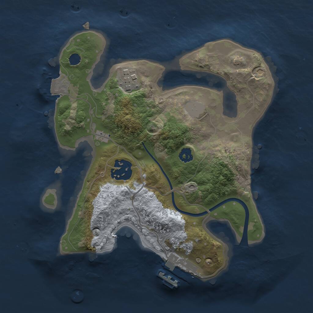 Rust Map: Procedural Map, Size: 2200, Seed: 4214, 4 Monuments