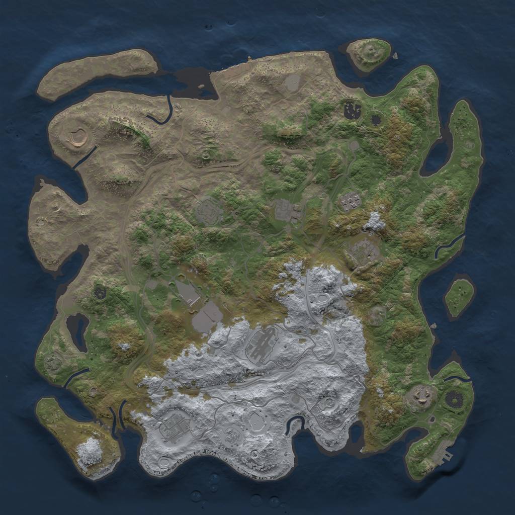 Rust Map: Procedural Map, Size: 4250, Seed: 1828057699, 18 Monuments