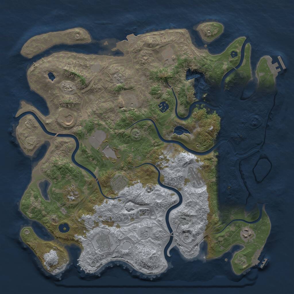 Rust Map: Procedural Map, Size: 4250, Seed: 1828057699, 17 Monuments