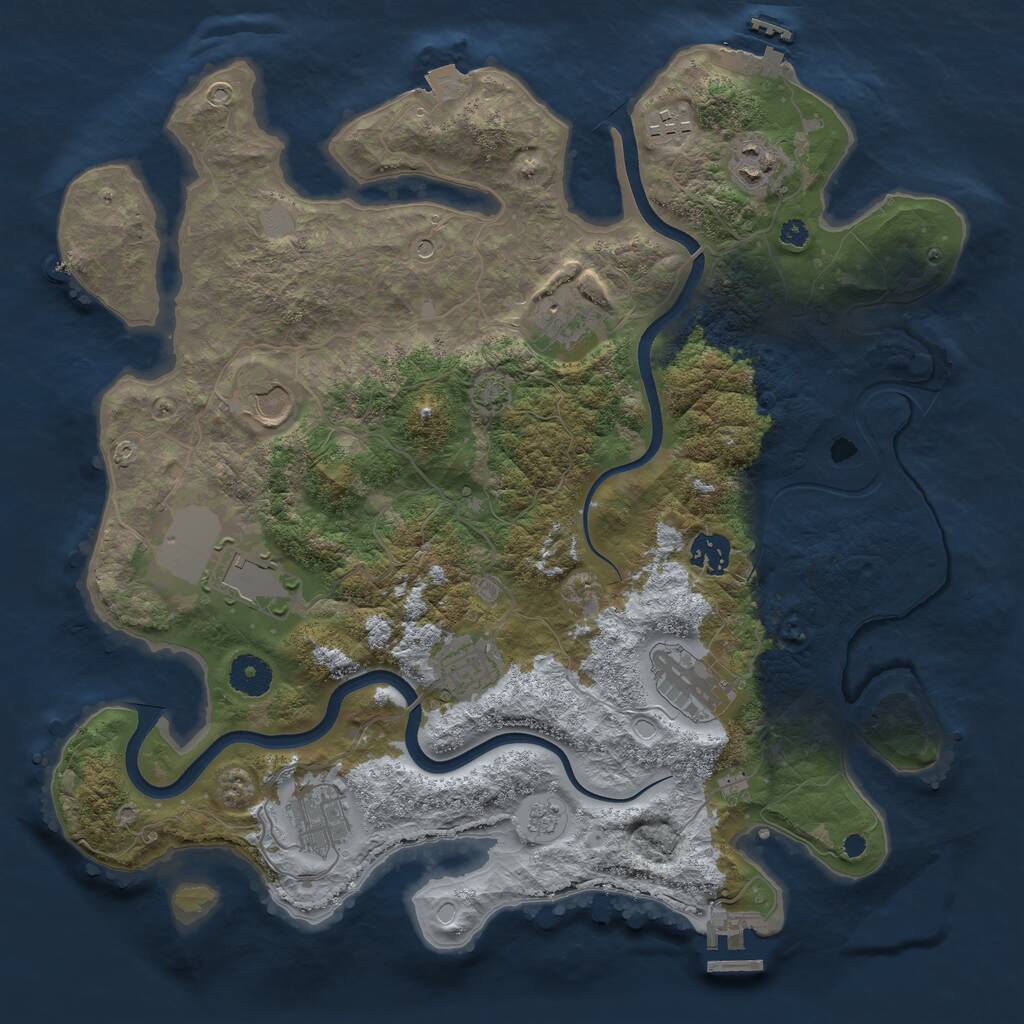 Rust Map: Procedural Map, Size: 3700, Seed: 577398820, 15 Monuments