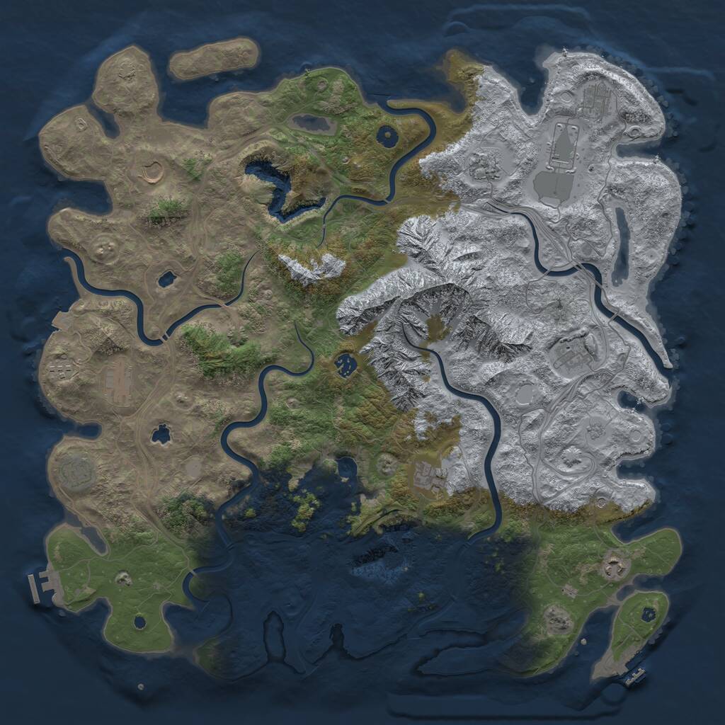 Rust Map: Procedural Map, Size: 5000, Seed: 82352567, 17 Monuments