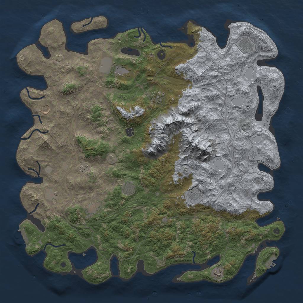 Rust Map: Procedural Map, Size: 5000, Seed: 82352567, 19 Monuments