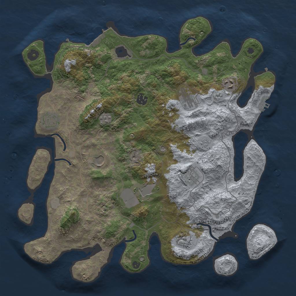 Rust Map: Procedural Map, Size: 4000, Seed: 1916112238, 16 Monuments