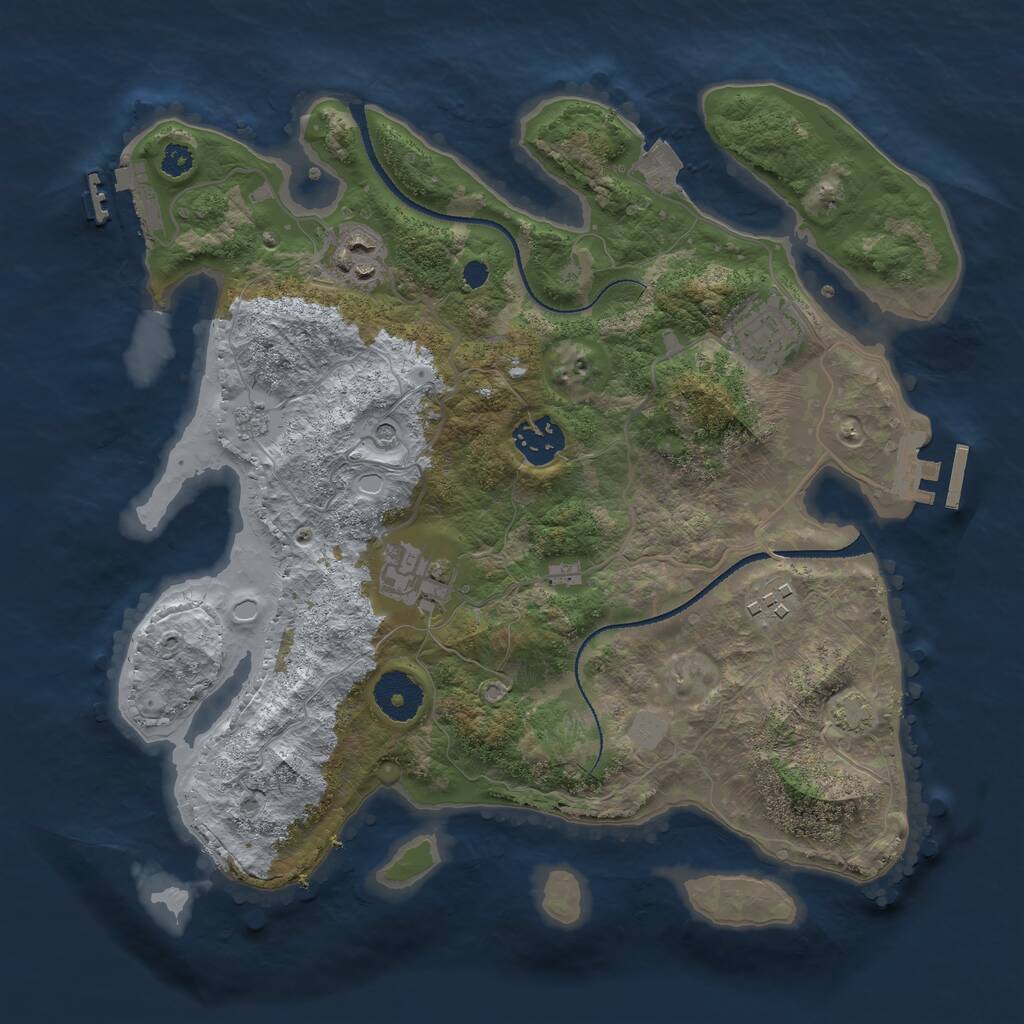 Rust Map: Procedural Map, Size: 3200, Seed: 118893509, 11 Monuments