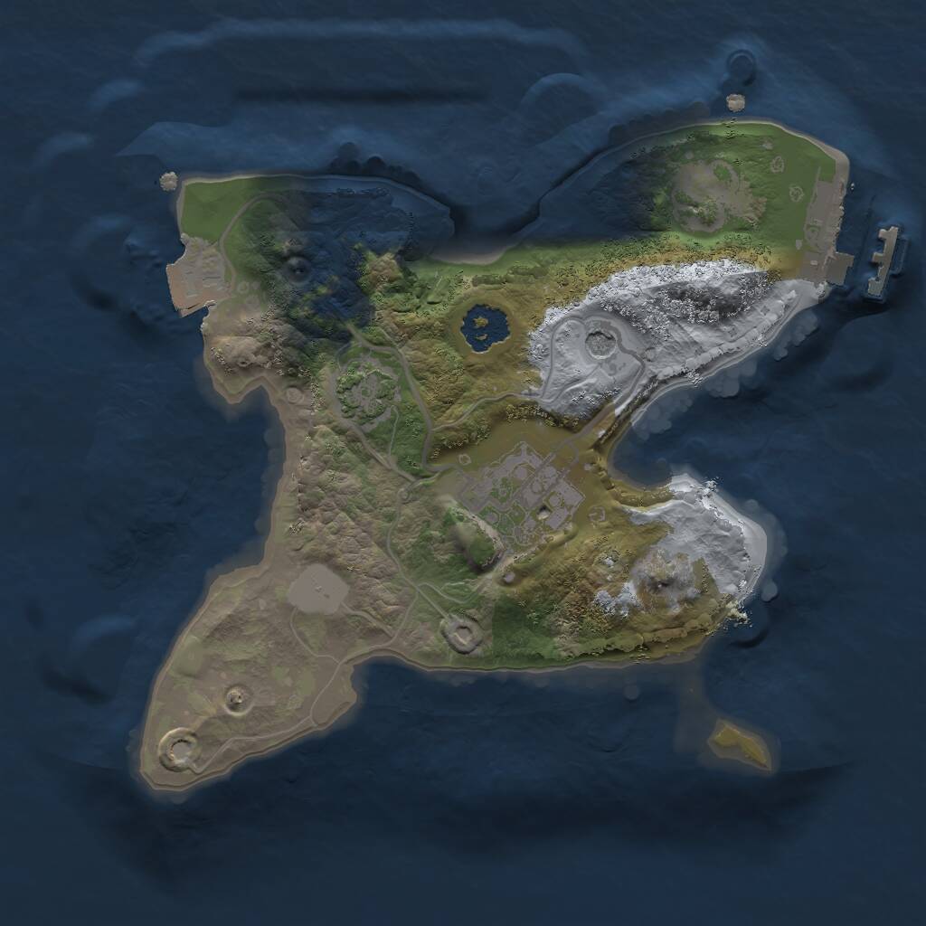 Rust Map: Procedural Map, Size: 2000, Seed: 1917915509, 5 Monuments