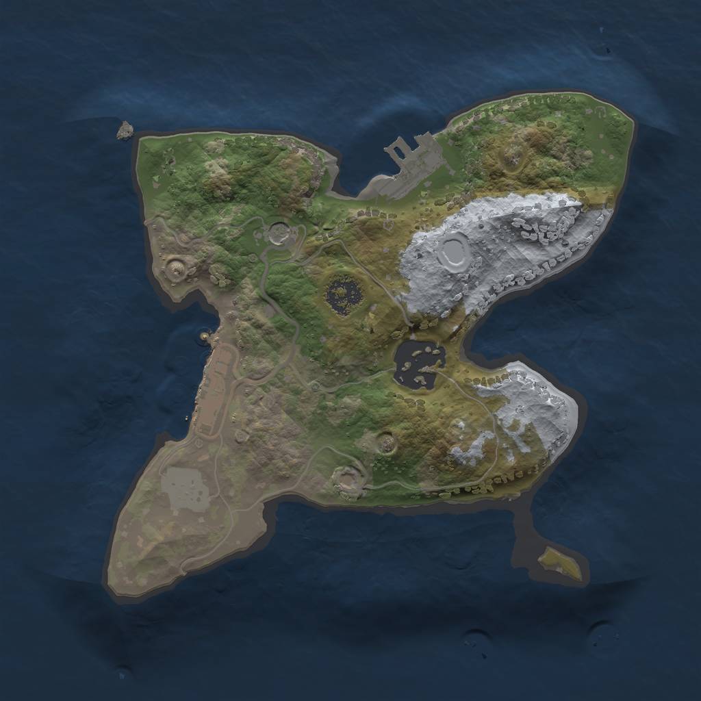 Rust Map: Procedural Map, Size: 2000, Seed: 1917915509, 7 Monuments