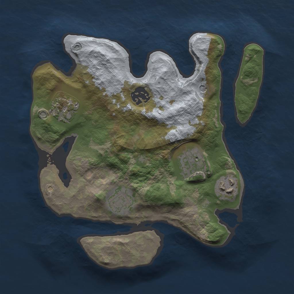 Rust Map: Barren, Size: 2500, Seed: 841238134, 8 Monuments