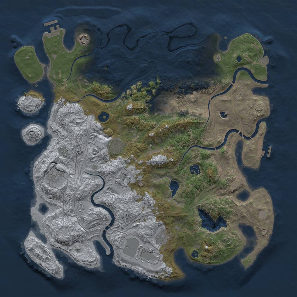 Rust Map: Procedural Map, Size: 4250, Seed: 70, 15 Monuments