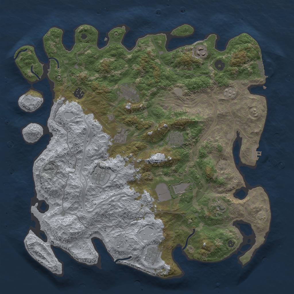 Rust Map: Procedural Map, Size: 4250, Seed: 70, 18 Monuments